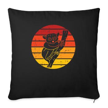 Niedliche Tarsier-Affenfamilie - Sofakissenbezug 45 x 45 cm - Schwarz - Vorne