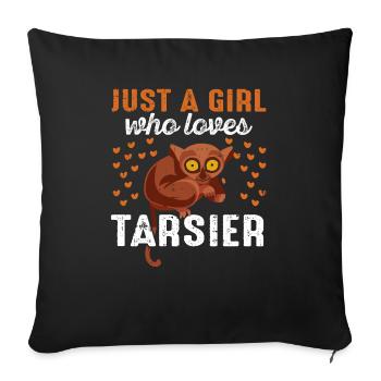 Niedliche Tarsier-Affenfamilie - Sofakissenbezug 45 x 45 cm - Schwarz - Vorne