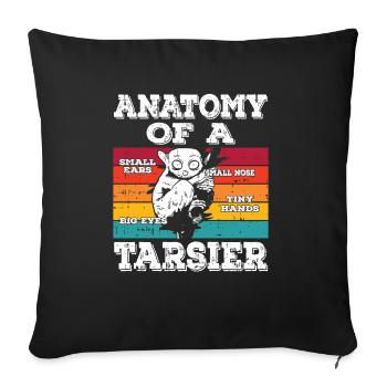 Niedliche Tarsier-Affenfamilie - Sofakissenbezug 45 x 45 cm - Schwarz - Vorne