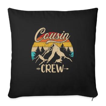 Retro cousin crew camping outdoor summer camp - Housse de coussin décorative 45 x 45 cm - noir - Devant