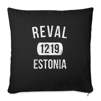 Reval 1219 Estonia - Sofa pillowcase 17,3'' x 17,3'' (45 x 45 cm) - black - Front