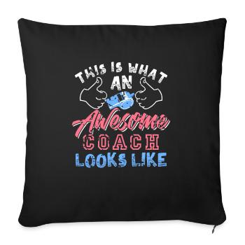 This Is What An Awesome Coach Looks Like Tee - Sofa pillowcase 17,3'' x 17,3'' (45 x 45 cm) - black - Front