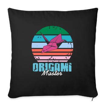 Retro Vintage Origami Master Cool Designs Tea - Sofa pillowcase 17,3'' x 17,3'' (45 x 45 cm) - black - Front