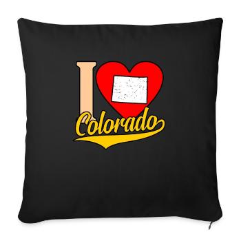I Heart colorado cadeau - Housse de coussin décorative 45 x 45 cm - noir - Devant