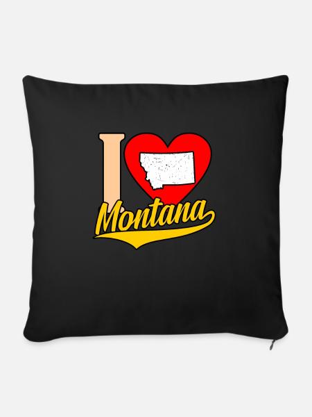 Herz montana geschenk - Sofakissenbezug 45 x 45 cm - Schwarz