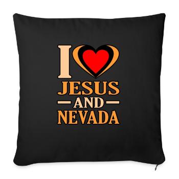 J’aime Jésus et le cadeau du Nevada - Housse de coussin décorative 45 x 45 cm - noir - Devant