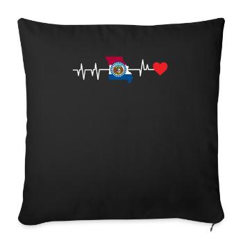 Missouri heartbeat gift - Sofa pillowcase 17,3'' x 17,3'' (45 x 45 cm) - black - Front
