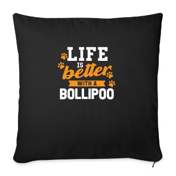 Bollipoo Dogs Dog Gift Saying Dog - Sofa pillowcase 17,3'' x 17,3'' (45 x 45 cm) - black - Front