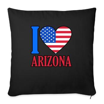 Arizona love Usa flags gift - Sofa pillowcase 17,3'' x 17,3'' (45 x 45 cm) - black - Front