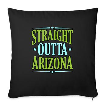 Cadeau Straight Outta Arizona - Housse de coussin décorative 45 x 45 cm - noir - Devant