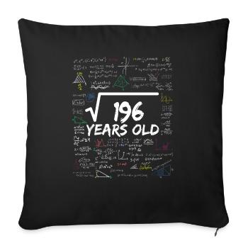 Square Root of 196 14TH Funny Math Birthday - Sofakissenbezug 45 x 45 cm - Schwarz - Vorne