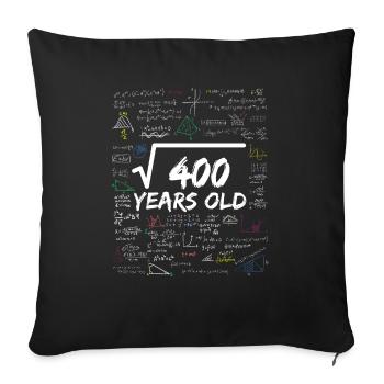 Racine carrée de 400 20TH Funny Math Birthday - Housse de coussin décorative 45 x 45 cm - noir - Devant