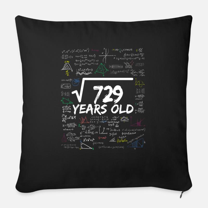 Square Root of 729 27TH Funny Math Birthday - Sofakissenbezug 45 x 45 cm - Schwarz