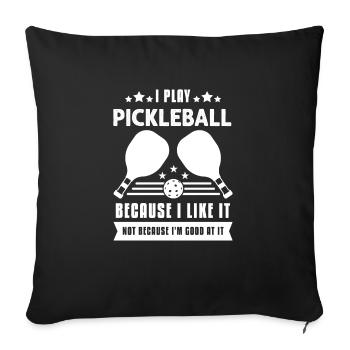Je joue au pickleball parce que j’aime ça - Housse de coussin décorative 45 x 45 cm - noir - Devant