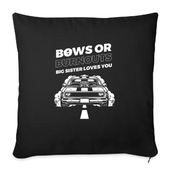 Burnouts Or Bows Gender Reveal Party - Sofa pillowcase 17,3'' x 17,3'' (45 x 45 cm) - black - Front