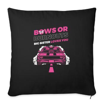 Burnouts Or Bows Gender Reveal Party - Sofa pillowcase 17,3'' x 17,3'' (45 x 45 cm) - black - Front