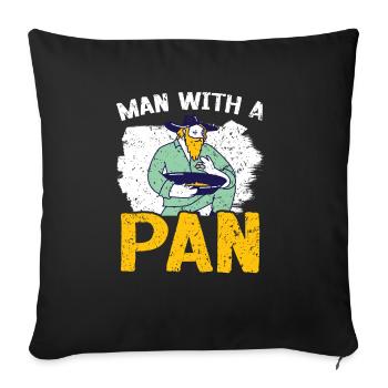 Man With A Pan Gold Prospecting Miner Gold Panning - Sofa pillowcase 17,3'' x 17,3'' (45 x 45 cm) - black - Front