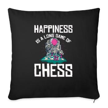 Funny Chess Player - Sofakissenbezug 45 x 45 cm - Schwarz - Vorne