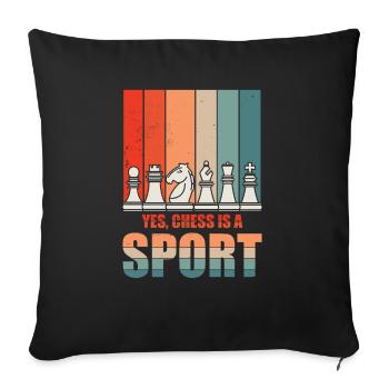 Funny Chess Player - Sofakissenbezug 45 x 45 cm - Schwarz - Vorne