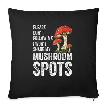 Mushroom Hunting - Sofakissenbezug 45 x 45 cm - Schwarz - Vorne