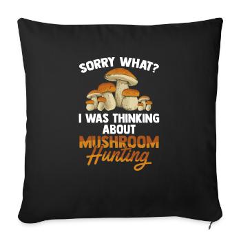 Mushroom Hunting - Sofakissenbezug 45 x 45 cm - Schwarz - Vorne