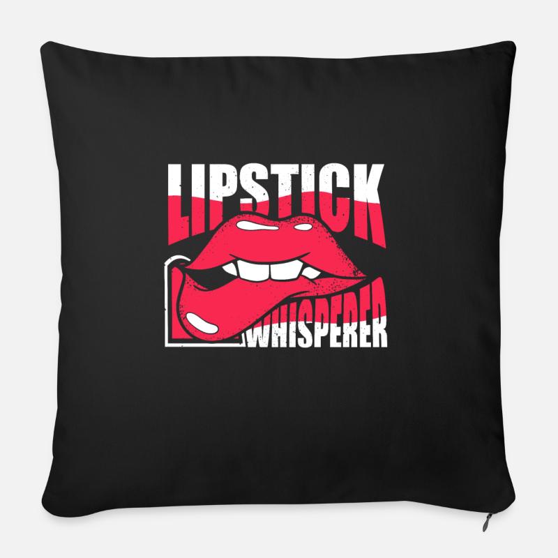 Lipstick Whisperer - Makeup Artist - Sofakissenbezug 45 x 45 cm - Schwarz