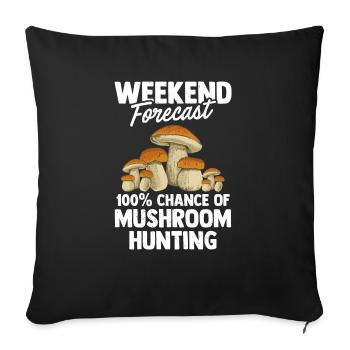Chasse aux champignons - Housse de coussin décorative 45 x 45 cm - noir - Devant