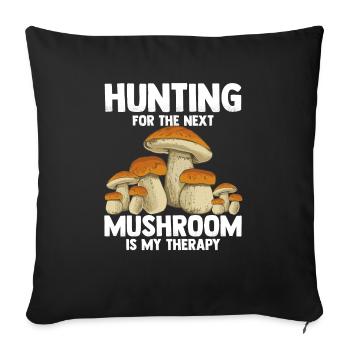 Chasse aux champignons - Housse de coussin décorative 45 x 45 cm - noir - Devant