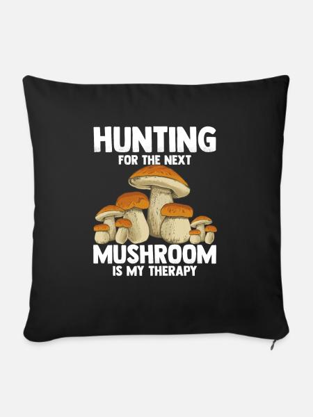 Mushroom Hunting - Sofakissenbezug 45 x 45 cm - Schwarz