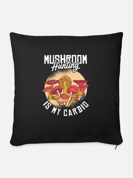 Mushroom Hunting - Sofakissenbezug 45 x 45 cm - Schwarz