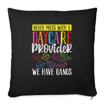 Fournisseur de garderie Nous avons gangs Enseignant de garde d’enfants - Housse de coussin décorative 45 x 45 cm - noir - Devant