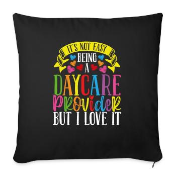 Daycare Provider Appreciation Childcare Teacher - Sofa pillowcase 17,3'' x 17,3'' (45 x 45 cm) - black - Front