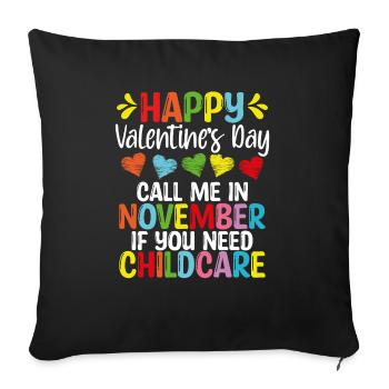Fournisseur de services de garde Pour la Saint-Valentin Enseignant en garderie - Housse de coussin décorative 45 x 45 cm - noir - Devant