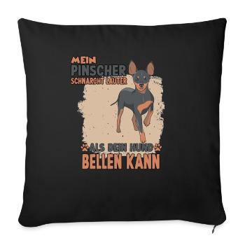 Hundehalter Training Pinscher Hundesport Pinscher - Sofakissenbezug 45 x 45 cm - Schwarz - Vorne