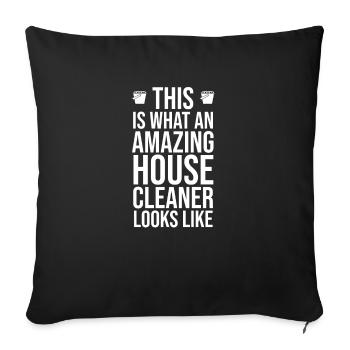 Cleaner Cleaning lady Cleaner Domestic help - Sofa pillowcase 17,3'' x 17,3'' (45 x 45 cm) - black - Front