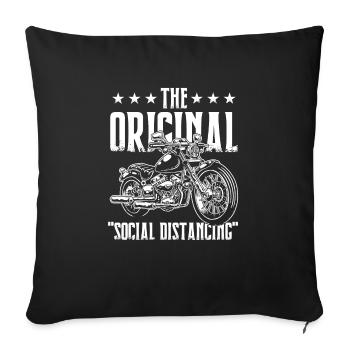 Distanciation sociale - Housse de coussin décorative 45 x 45 cm - noir - Devant