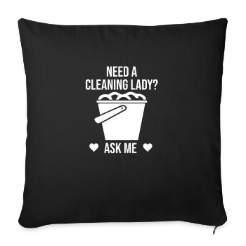 Cleaner Cleaning lady Cleaner Domestic help - Sofa pillowcase 17,3'' x 17,3'' (45 x 45 cm) - black - Front