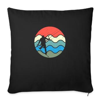 Retro Eighties Beach Surf 80s Vibe Water - Sofa pillowcase 17,3'' x 17,3'' (45 x 45 cm) - black - Front