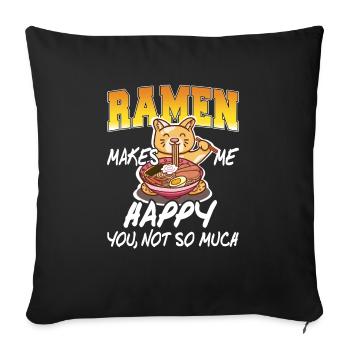 Ramen me rend heureux toi, pas tellement de thé drôle - Housse de coussin décorative 45 x 45 cm - noir - Devant