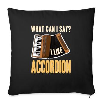 Que puis-je dire? J’aime l’accordéon drôle T-Shirt - Housse de coussin décorative 45 x 45 cm - noir - Devant