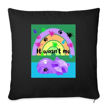 It wasn't me - racoon - - Sofa pillowcase 17,3'' x 17,3'' (45 x 45 cm) - black - Front