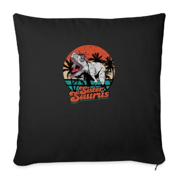 Sistersaurus Dinosaur Sister Saurus - fossils - Sofa pillowcase 17,3'' x 17,3'' (45 x 45 cm) - black - Front