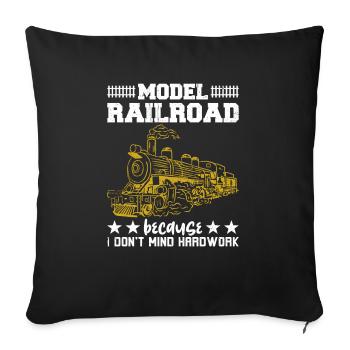 Le modélisme ferroviaire ne me dérange pas de travailler dur - Housse de coussin décorative 45 x 45 cm - noir - Devant