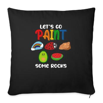 Allons peindre des roches - Housse de coussin décorative 45 x 45 cm - noir - Devant