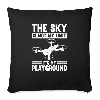 Drones The Sky Is Not My Limit - Sofa pillowcase 17,3'' x 17,3'' (45 x 45 cm) - black - Front