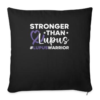 Plus fort que la sensibilisation au lupus Maladie auto-immune - Housse de coussin décorative 45 x 45 cm - noir - Devant