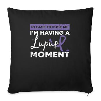 J’ai un moment de lupus Conscience du lupus - Housse de coussin décorative 45 x 45 cm - noir - Devant