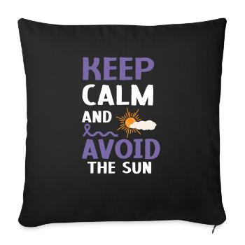 Restez calme et évitez le SLE de conscience du lupus solaire - Housse de coussin décorative 45 x 45 cm - noir - Devant