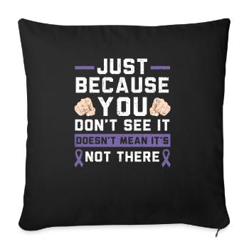 Sensibilisation au lupus Purple Ribbon Maladie auto-immune - Housse de coussin décorative 45 x 45 cm - noir - Devant