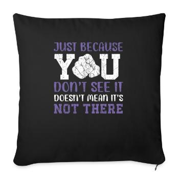 Sensibilisation au lupus Purple Ribbon Maladie auto-immune - Housse de coussin décorative 45 x 45 cm - noir - Devant